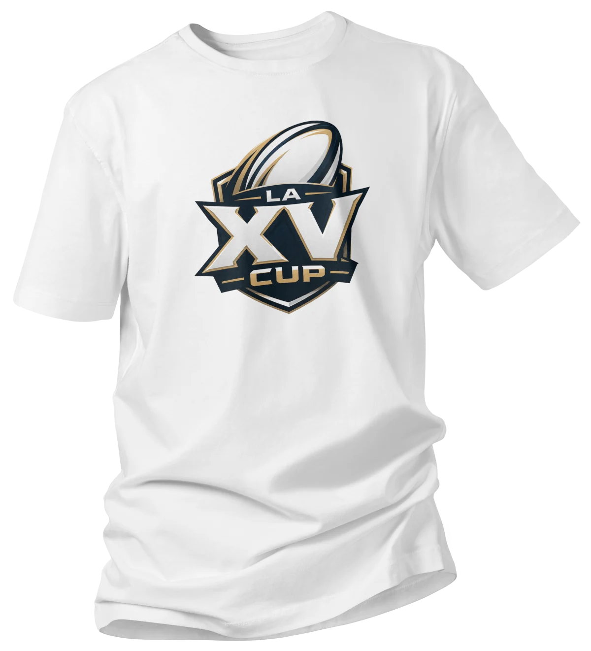 T-shirt blanc imprimé du logo du tournoi La XV Cup